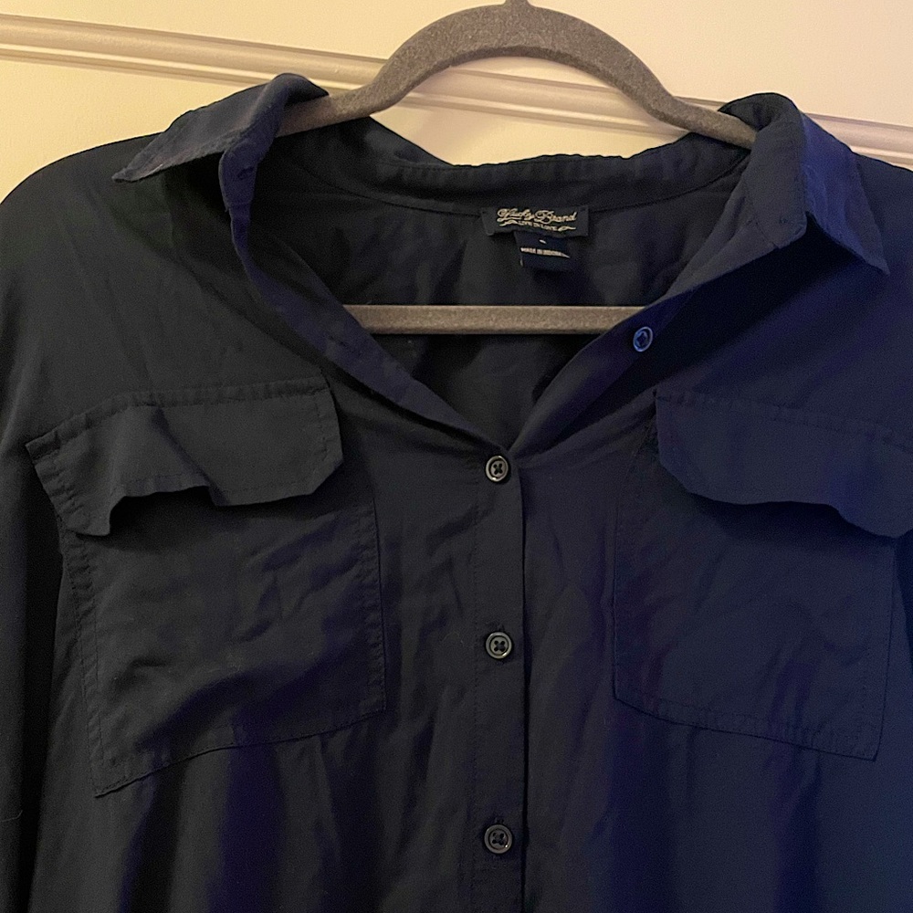Lucky Brand Navy Blue Button-down Shirt Small S